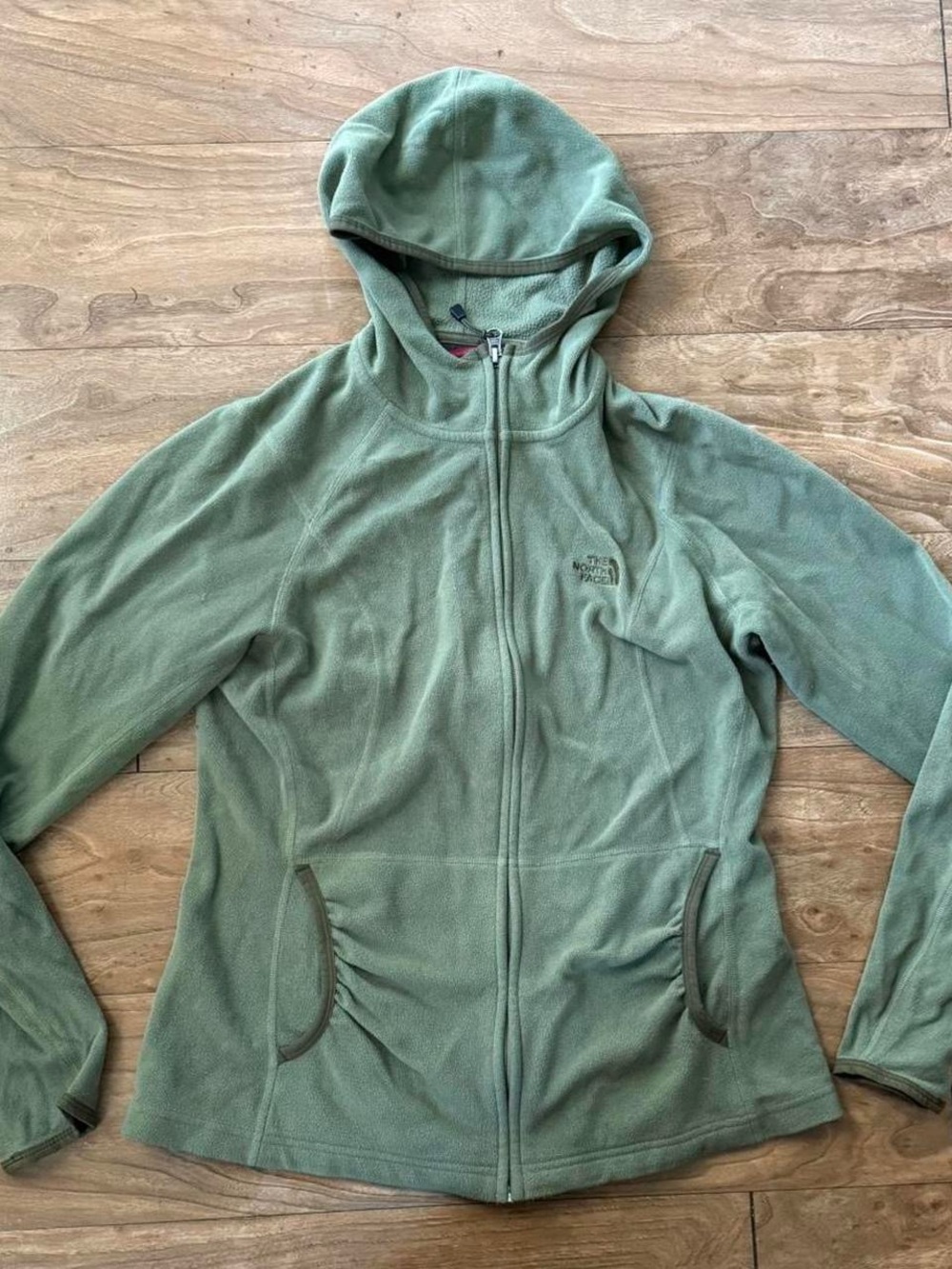 The North Face Women's Sage Green Hooded Full-Zip Fleece Jacket